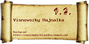 Visnovszky Hajnalka névjegykártya